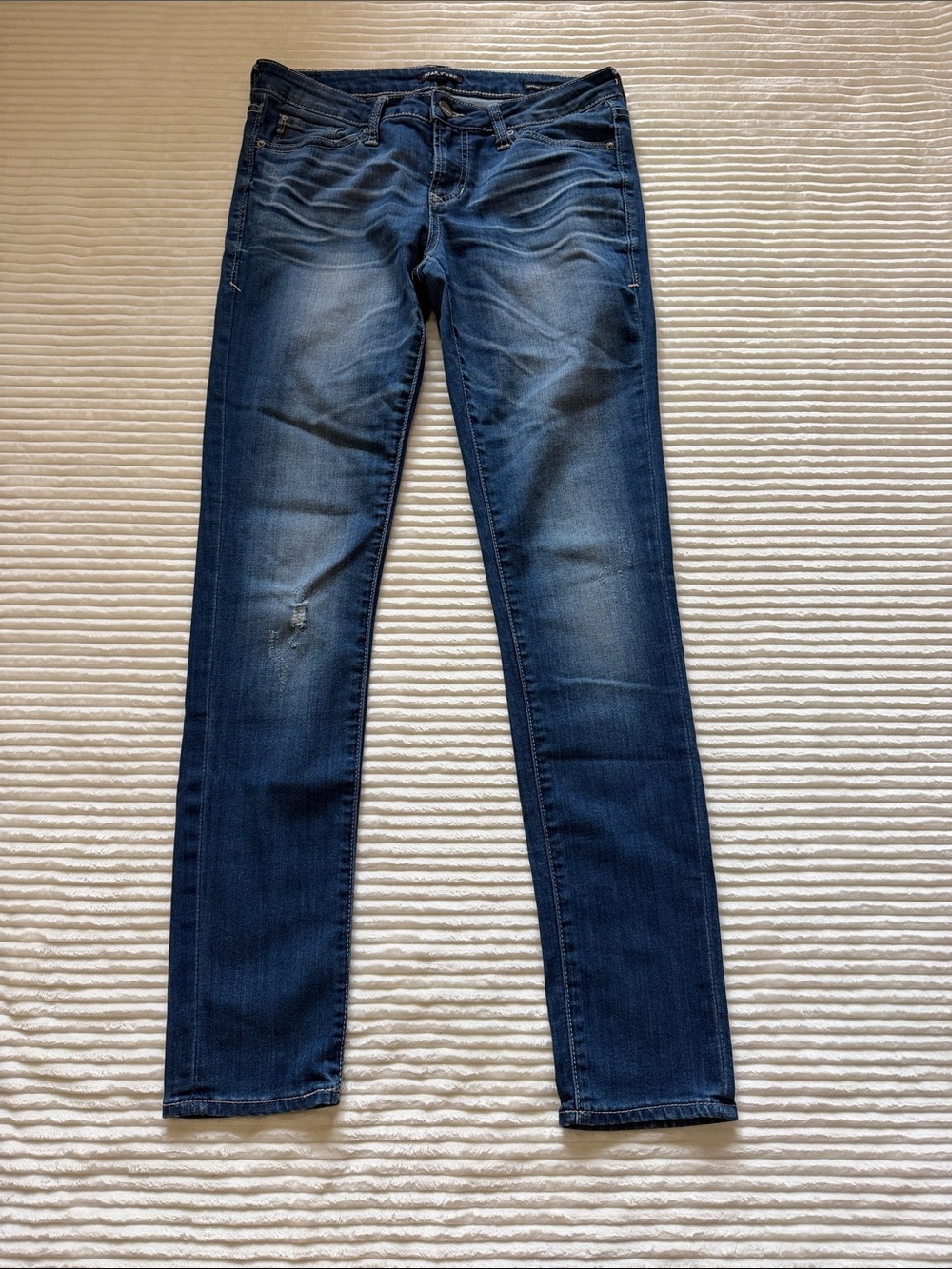 Dear John Joy Rich Comfort Skinny Slightly Distressed Medium Dark Wash Jeans 27